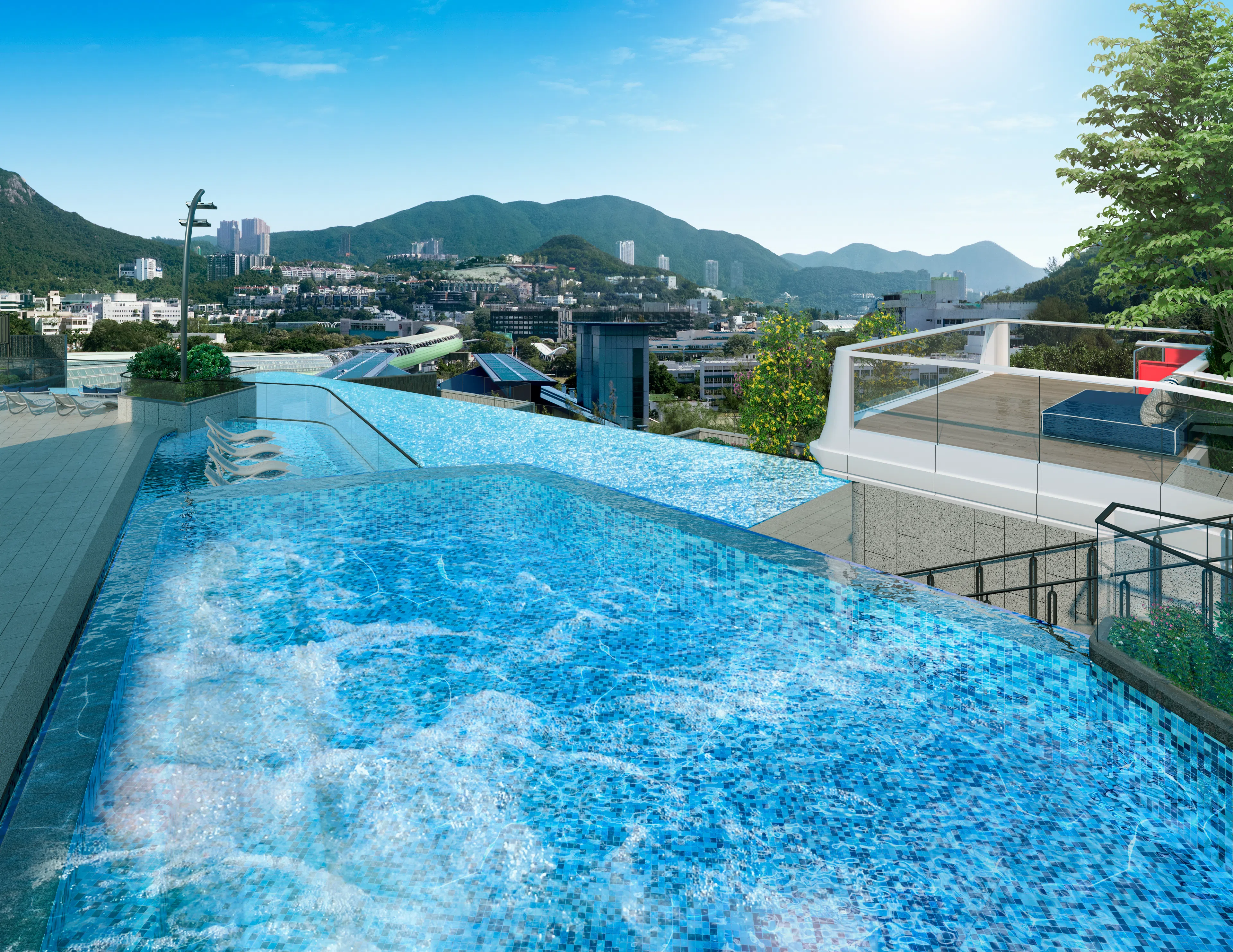梯級式無邊際泳池